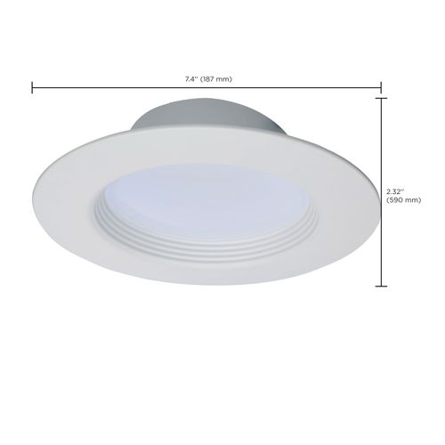 Main product image of 13.7 Watt LED Downlight Retrofit 5-6 Inches CCT Selectable Round White Finish 120 Volt (Pack of 2)
