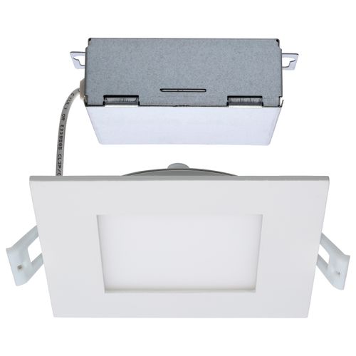 Main product image of 10 Watt LED Direct Wire Downlight Edge-lit 4" CCT Selectable 120 volt Dimmable Square Remote Driver