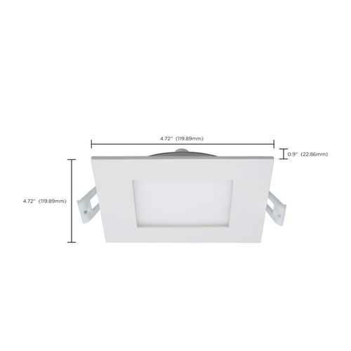 Main product image of 10 Watt LED Direct Wire Downlight Edge-lit 4" CCT Selectable 120 volt Dimmable Square Remote Driver