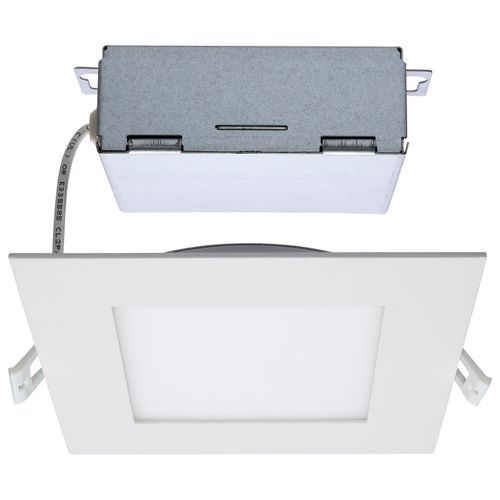 Main product image of 12 Watt LED Direct Wire Downlight Edge-lit 6" CCT Selectable 120 volt Dimmable Square Remote Driver (Pack of 2)
