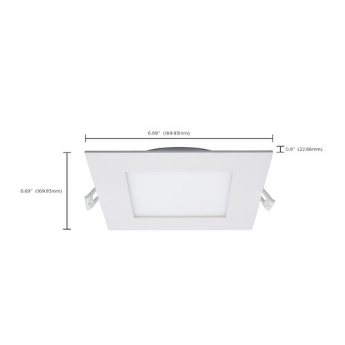 Main product image of 12 Watt LED Direct Wire Downlight Edge-lit 6" CCT Selectable 120 volt Dimmable Square Remote Driver (Pack of 2)