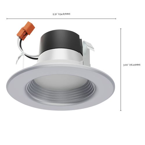 Main product image of 7 Watt LED Downlight Retrofit 4" CCT Selectable 120 volts Dimmable Brushed Nickel Finish (Pack of 3)