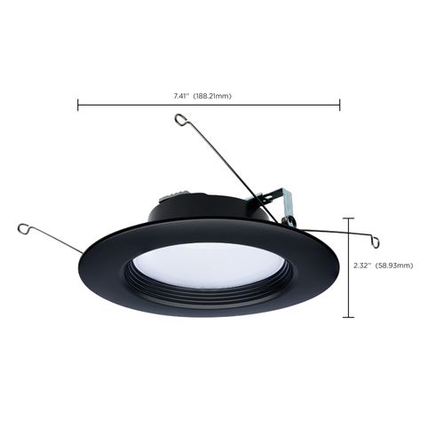 Main product image of 9 Watt LED Downlight Retrofit 5-6" CCT Selectable 120 Volts Black Finish (Pack of 3)