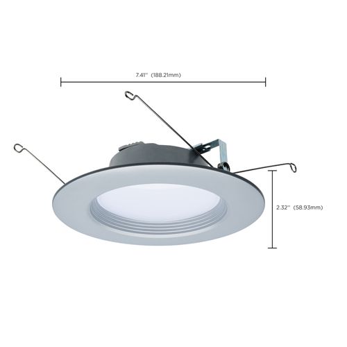 Main product image of 9 Watt LED Downlight Retrofit 5-6" CCT Selectable 120 Volts Brushed Nickel Finish (Pack of 2)