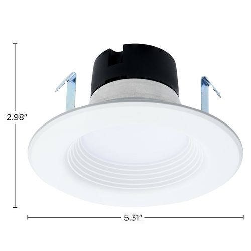 Main product image of 6.5 Watt LED Downlight Retrofit 4 Inch Baffle CCT Selectable 12 Volts Matte White Finish (Pack of 2)