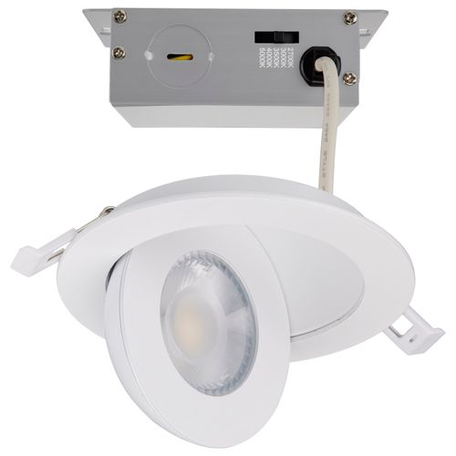 Main product image of 9 Watt CCT Selectable LED Direct Wire Downlight Gimbaled 4 Inch Round Remote Driver White (Pack of 2)