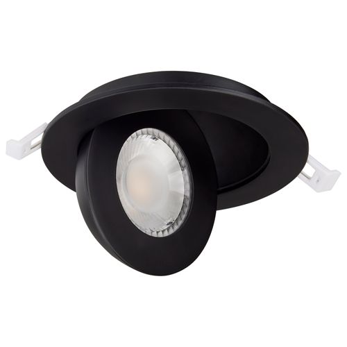 Main product image of 9 Watt CCT Selectable LED Direct Wire Downlight Gimbaled 4 Inch Round Remote Driver Black