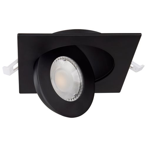 Main product image of 9 Watt CCT Selectable LED Direct Wire Downlight Gimbaled 4 Inch Square Remote Driver Black