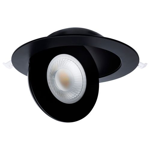 Main product image of 15 Watt CCT Selectable LED Direct Wire Downlight Gimbaled 6 Inch Round Remote Driver Black