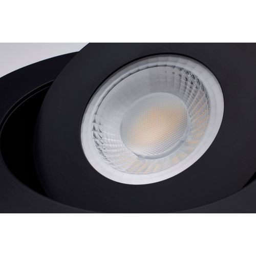 Main product image of 15 Watt CCT Selectable LED Direct Wire Downlight Gimbaled 6 Inch Round Remote Driver Black