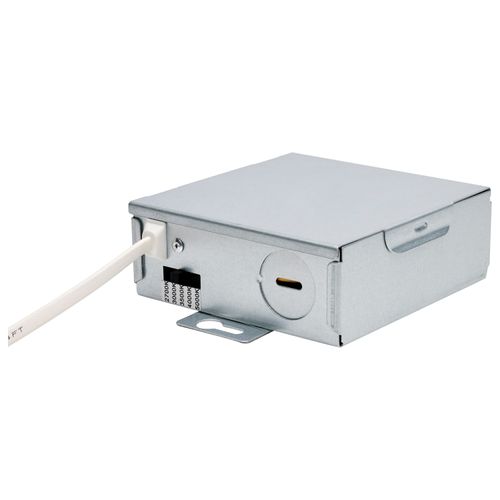 Main product image of 15 Watt CCT Selectable LED Direct Wire Downlight Gimbaled 6 Inch Square Remote Driver Black