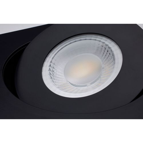 Main product image of 15 Watt CCT Selectable LED Direct Wire Downlight Gimbaled 6 Inch Square Remote Driver Black