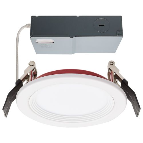Main product image of 10 Watt LED Fire Rated 4 Inch Direct Wire Downlight Round Shape White Finish CCT Selectable 120 Volts Dimmable Remote Driver