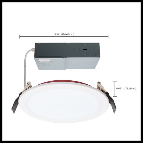 Main product image of 13 Watt LED Fire Rated 6 Inch Direct Wire Downlight Round Shape White Finish CCT Selectable 120 Volts Dimmable
