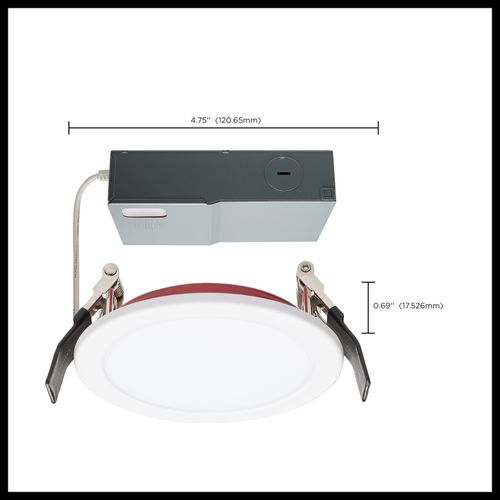 Main product image of 10 Watt LED Fire Rated 4" Direct Wire Downlight Round Shape White Finish CCT Selectable 120-277 Volts Dimmable