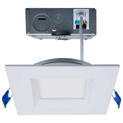 Main product image of 12 Watt LED Low Profile Regress Baffle Downlight 4" Remote Driver CCT Selectable Square Shape White Finish 120 Volt (Pack of 2)