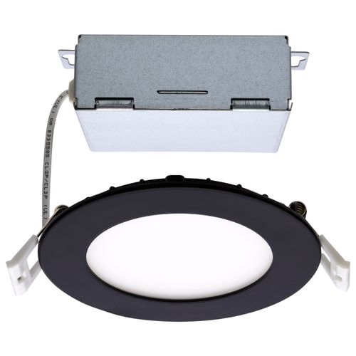 Main product image of 10 Watt LED Direct Wire Downlight Edge-lit 4" CCT Selectable 120 volt Dimmable Round Remote Driver Black Finish (Pack of 2)