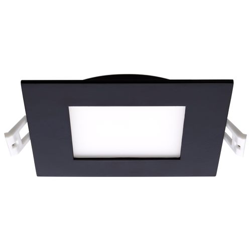 Main product image of 10 Watt LED Direct Wire Downlight Edge-lit 4" CCT Selectable 120 volt Dimmable Square Remote Driver Black Finish
