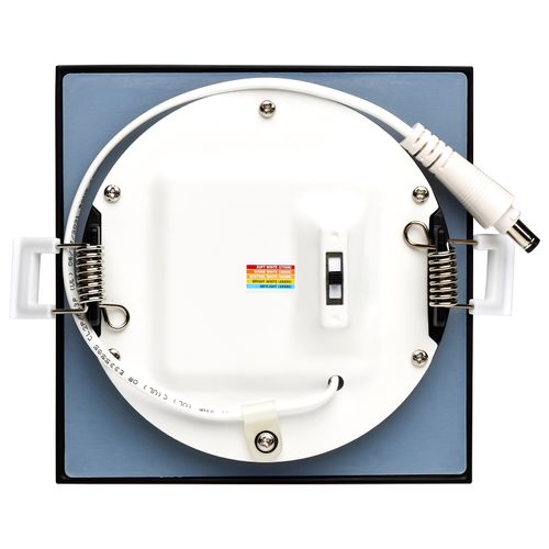 Main product image of 10 Watt LED Direct Wire Downlight Edge-lit 4" CCT Selectable 120 volt Dimmable Square Remote Driver Black Finish