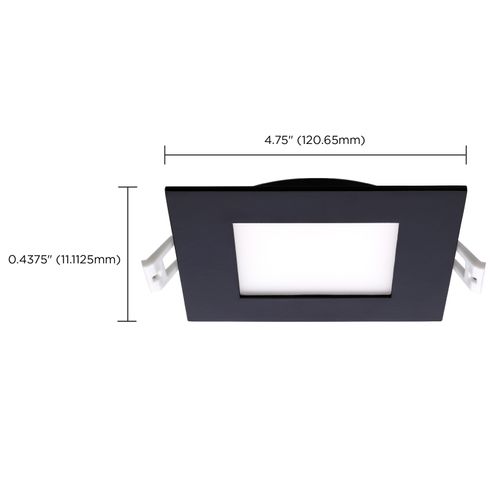 Main product image of 10 Watt LED Direct Wire Downlight Edge-lit 4" CCT Selectable 120 volt Dimmable Square Remote Driver Black Finish