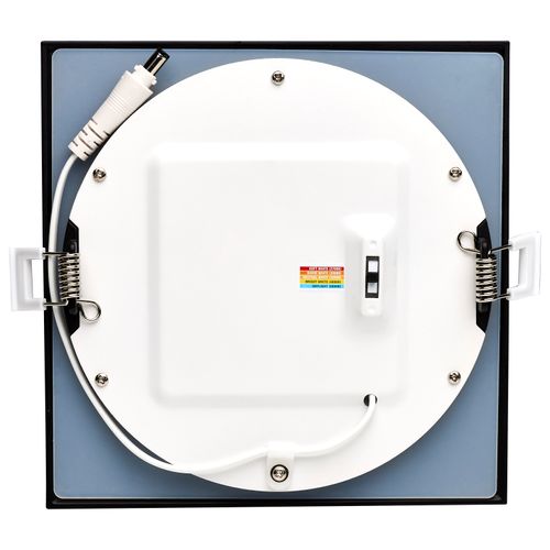 Main product image of 12 Watt LED Direct Wire Downlight Edge-lit 6" CCT Selectable 120 volt Dimmable Square Remote Driver Black Finish (Pack of 2)