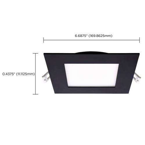 Main product image of 12 Watt LED Direct Wire Downlight Edge-lit 6" CCT Selectable 120 volt Dimmable Square Remote Driver Black Finish (Pack of 2)