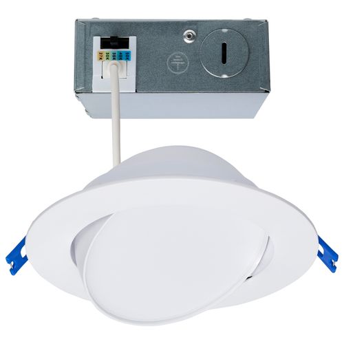 Main product image of 14 Watt 6" Directional Low-Profile Downlight CCT Selectable 120 Volt White Finish (Pack of 2)
