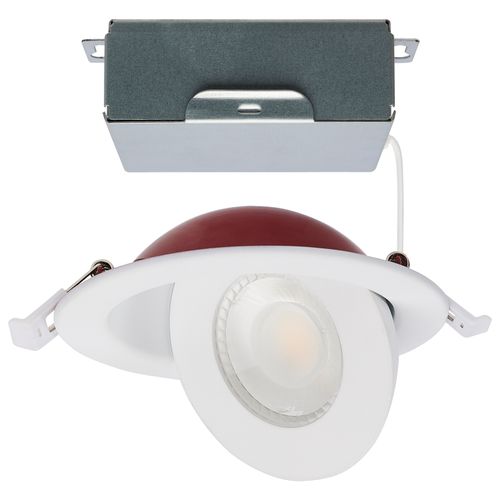 Main product image of 9 Watt LED Fire Rated 4 Inch Direct Wire Directional Downlight Round Shape White Finish CCT Selectable Dimmable 120 Volts (Pack of 2)