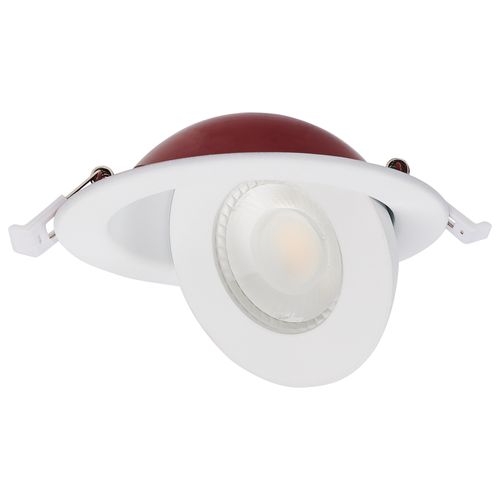 Main product image of 9 Watt LED Fire Rated 4 Inch Direct Wire Directional Downlight Round Shape White Finish CCT Selectable Dimmable 120 Volts (Pack of 2)