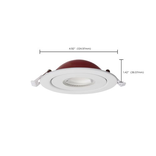 Main product image of 9 Watt LED Fire Rated 4 Inch Direct Wire Directional Downlight Round Shape White Finish CCT Selectable Dimmable 120 Volts (Pack of 2)