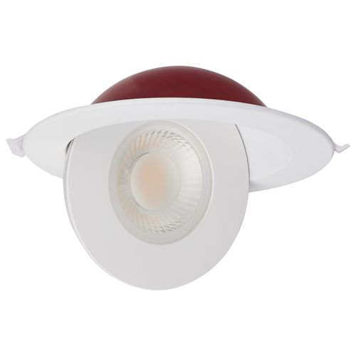 Main product image of 15 Watt LED Fire Rated 6 Inch Direct Wire Directional Downlight Round Shape White Finish CCT Selectable Dimmable 120 Volts