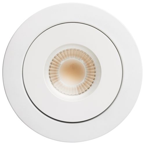 Main product image of 15 Watt LED Fire Rated 6 Inch Direct Wire Directional Downlight Round Shape White Finish CCT Selectable Dimmable 120 Volts