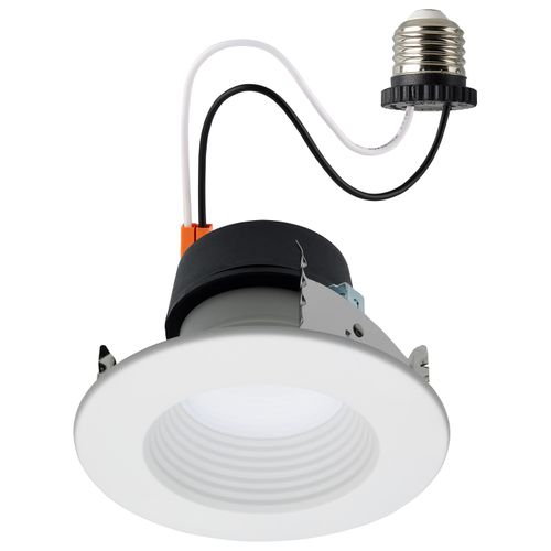 Main product image of Field Selectable LED Downlight Retrofit Deep Baffle 5.8/7/9.5 Watts 27K/30K/35K/40K/50K CCT 4" Round Shape White Finish 120 Volts