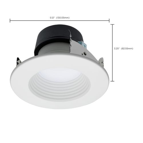 Main product image of Field Selectable LED Downlight Retrofit Deep Baffle 5.8/7/9.5 Watts 27K/30K/35K/40K/50K CCT 4" Round Shape White Finish 120 Volts
