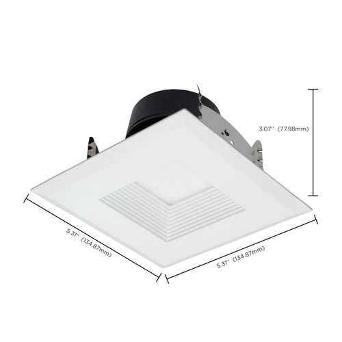 Main product image of Field Selectable LED Downlight Retrofit Deep Baffle 5.8/7/9.5 Watts 27K/30K/35K/40K/50K CCT 4" Square Shape White Finish 120 Volts (Pack of 2)