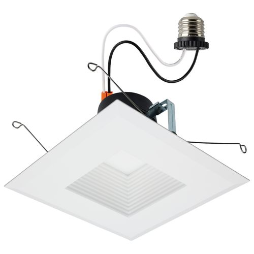 Main product image of Field Selectable LED Downlight Retrofit Deep Baffle 8/10.5/13.5 Watts 27K/30K/35K/40K/50K CCT 5-6" Square Shape White Finish 120 Volts (Pack of 2)