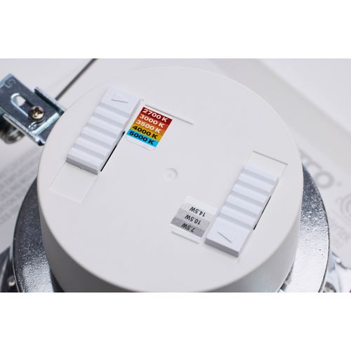 Main product image of LED Retrofit Downlight 7.5/10.5/14.5 Wattage Selectable CCT and Lumens Selectable 120 Volt ColorQuick and PowerQuick Technology Square White Finish (Pack of 2)