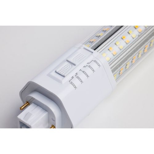 Main product image of 14 Watt LED PL Bulb - CCT Selectable - Lumens Selectable - Type B - Ballast Bypass - White Finish - 120/277 Volt (2 Pack)