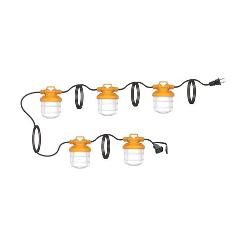 Main product image of 50 Watt LED High-Lumen Industrial / Commercial String Light 5 Inter-Connected Lamps 5000K Integrated Cord / Plug 120 Volt