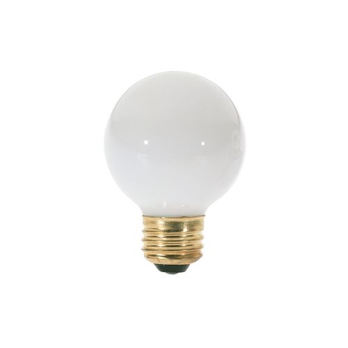 Main product image of 25 Watt G18 1/2 Incandescent Bulb - Gloss White - 1500 Average rated hours - 160 Lumens - Medium base - 120 Volt (24 Pack)