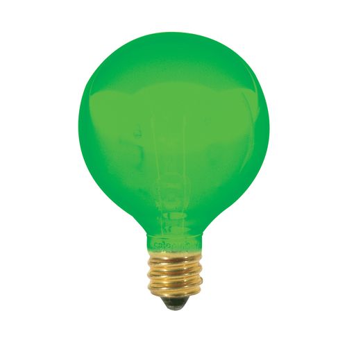 Main product image of 10 Watt G12 1/2 Incandescent Bulb - Transparent Green - 1500 Average rated hours - Candelabra base - 120 Volt (40 Pack)
