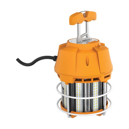 Main product image of 60 Watt LED Hi-Lumen temporary Hi-Bay Caged lamp 5000K Integrated Cord / Plug & Hook 120 Volt