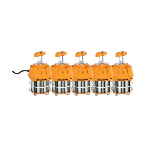 Main product image of 60 Watt LED Hi-Lumen temporary Hi-Bay Caged lamp 5000K Integrated Cord / Plug & Hook 120 Volt