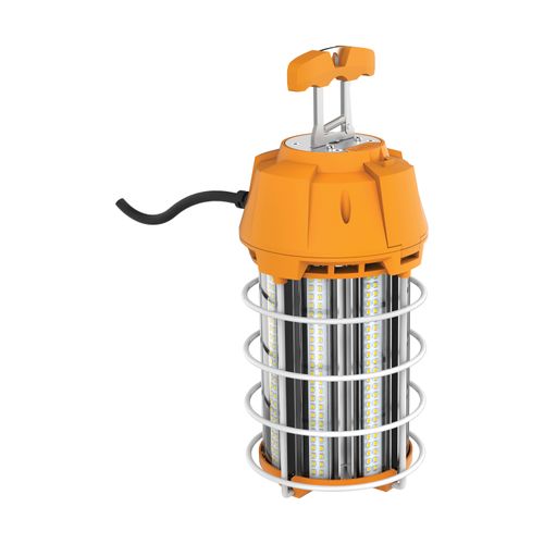 Main product image of 150 Watt LED Hi-Lumen temporary Hi-Bay Caged lamp 5000K Integrated Cord / Plug & Hook 120 Volt