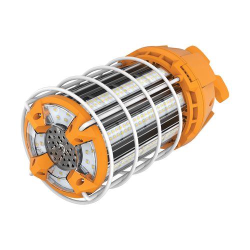 Main product image of 150 Watt LED Hi-Lumen temporary Hi-Bay Caged lamp 5000K Integrated Cord / Plug & Hook 120 Volt