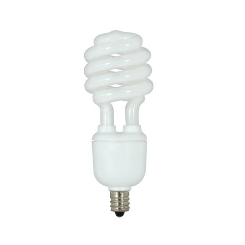 Main product image of 13 Watt - Mini Spiral Compact Fluorescent Bulb 4100K - 82 CRI - Candelabra base - 120 Volt (8 Pack)