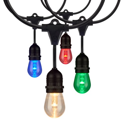 Main product image of 48Ft LED String Light 15-S14 lamps 12 Volts RGBW w/ Infrared Remote