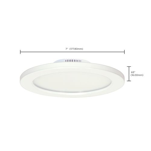 Main product image of 12 watt 7" Flush Mount LED Fixture 3000K White finish 120/277 volts