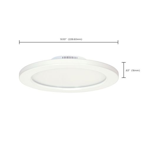 Main product image of 16 watt 9" Flush Mount LED Fixture 3000K White finish 120/277 volts