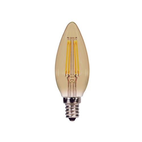 Main product image of 3.5 Watt Torpedo CTA LED Bulb - Amber - Candelabra base - 2000K - 300 Lumens - 120 Volt (5 Pack)